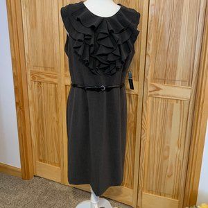 Soho Apparel LTD Ruffle Front Dress with Belt